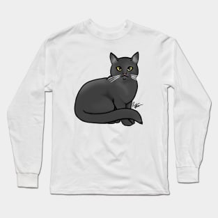 Cat - British Shorthair - Black Long Sleeve T-Shirt